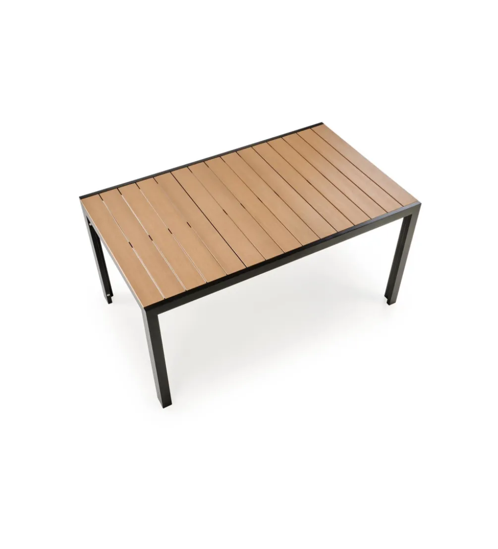Stół ogrodowy FIERRO 150 cm brązowy czarny