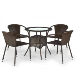Stół ogrodowy rattanowy MIDAS 74 cm ciemnobrązowy