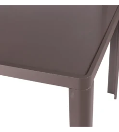 Stół ogrodowy STELLA 90 cm bordowy aluminium szklany blat