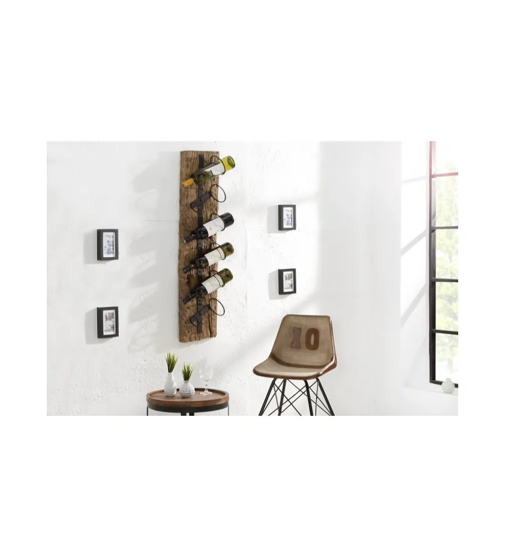 Stojak ścienny na wino Barracuda 100cm Teak