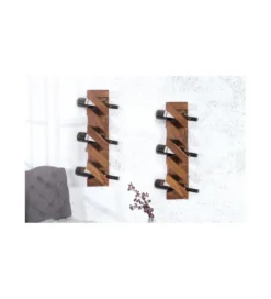 Stojak na wino FINICE Makassar 70 cm drewno sheesham