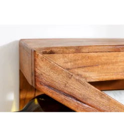 Stojak na wino MAKASSAR 80 cm na 5 butelek drewno teak