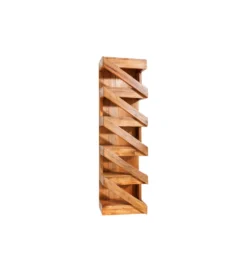 Stojak na wino MAKASSAR 80 cm na 5 butelek drewno teak