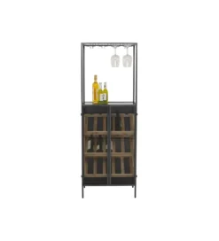 Stojak na wino PORTO BAR 60 x 170 cm czarny