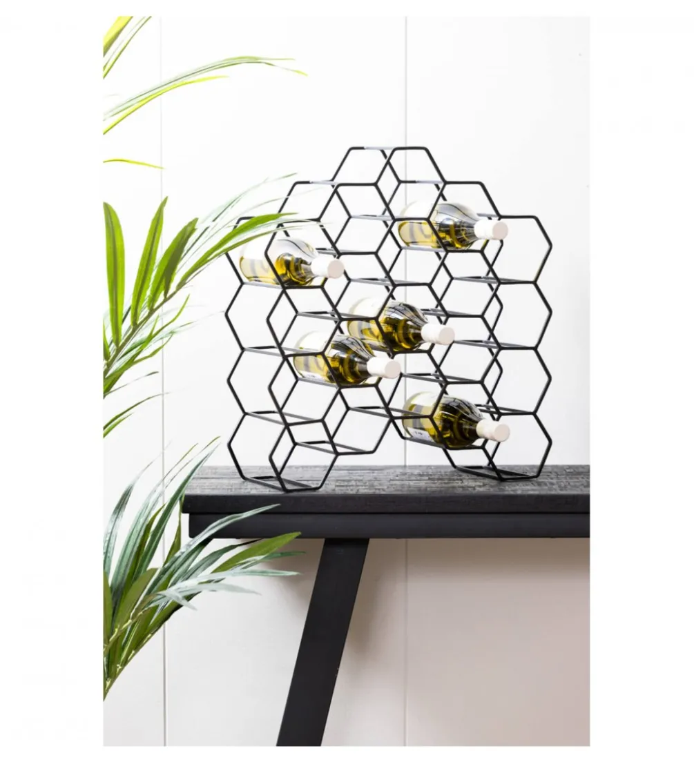 Stojak na wino SALBRIS 52 cm czarny matt