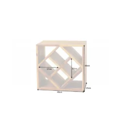 Stojak na wino Cube 40 cm drewno sheesham