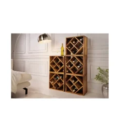 Stojak na wino Cube 40 cm drewno sheesham