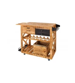 Stojak na wino REMMES 92 cm drewno mango