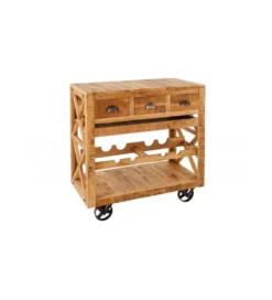 Stojak na wino REMMES 86 cm drewno mango