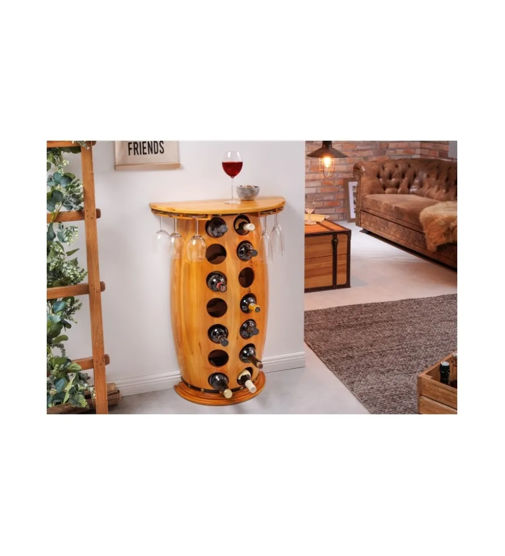 Stojak na wino REMMES 60 cm drewno sosna