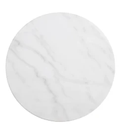 Stół okrągły AUESON 60 cm czarny blat w optyce marmuru