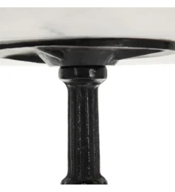 Stół okrągły AUESON 80 cm czarny blat w optyce marmuru