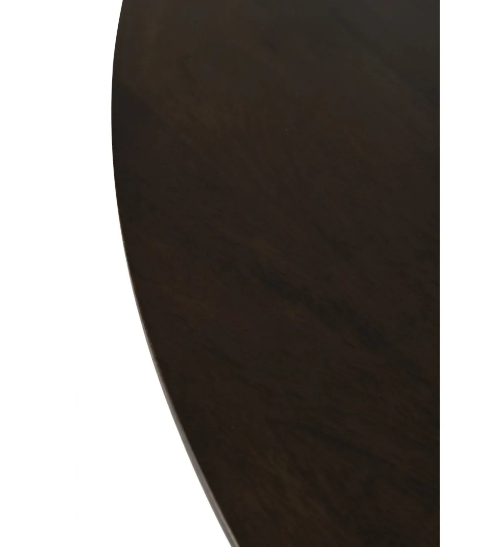 Stół okrągły CONNIE 110 cm drewno mango brązowy