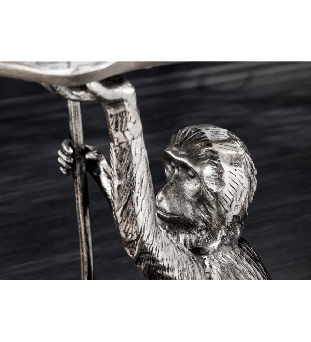 Stolik kawowy WILDLIFE MONKEY 55 cm srebrny