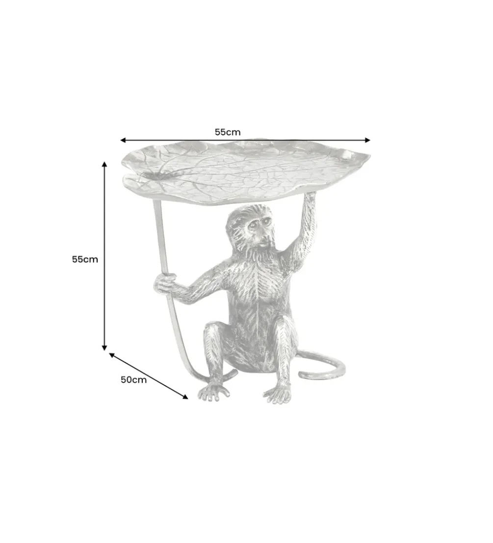 Stolik kawowy WILDLIFE MONKEY 55 cm srebrny