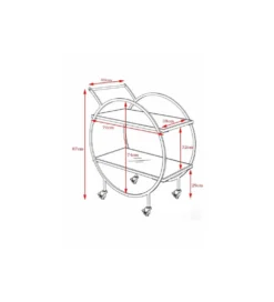 Stolik na kółkach LOFT 74 cm czarny