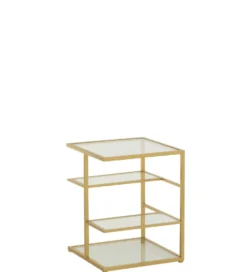 Stolik nocny RACKYN 40 cm szklana złota