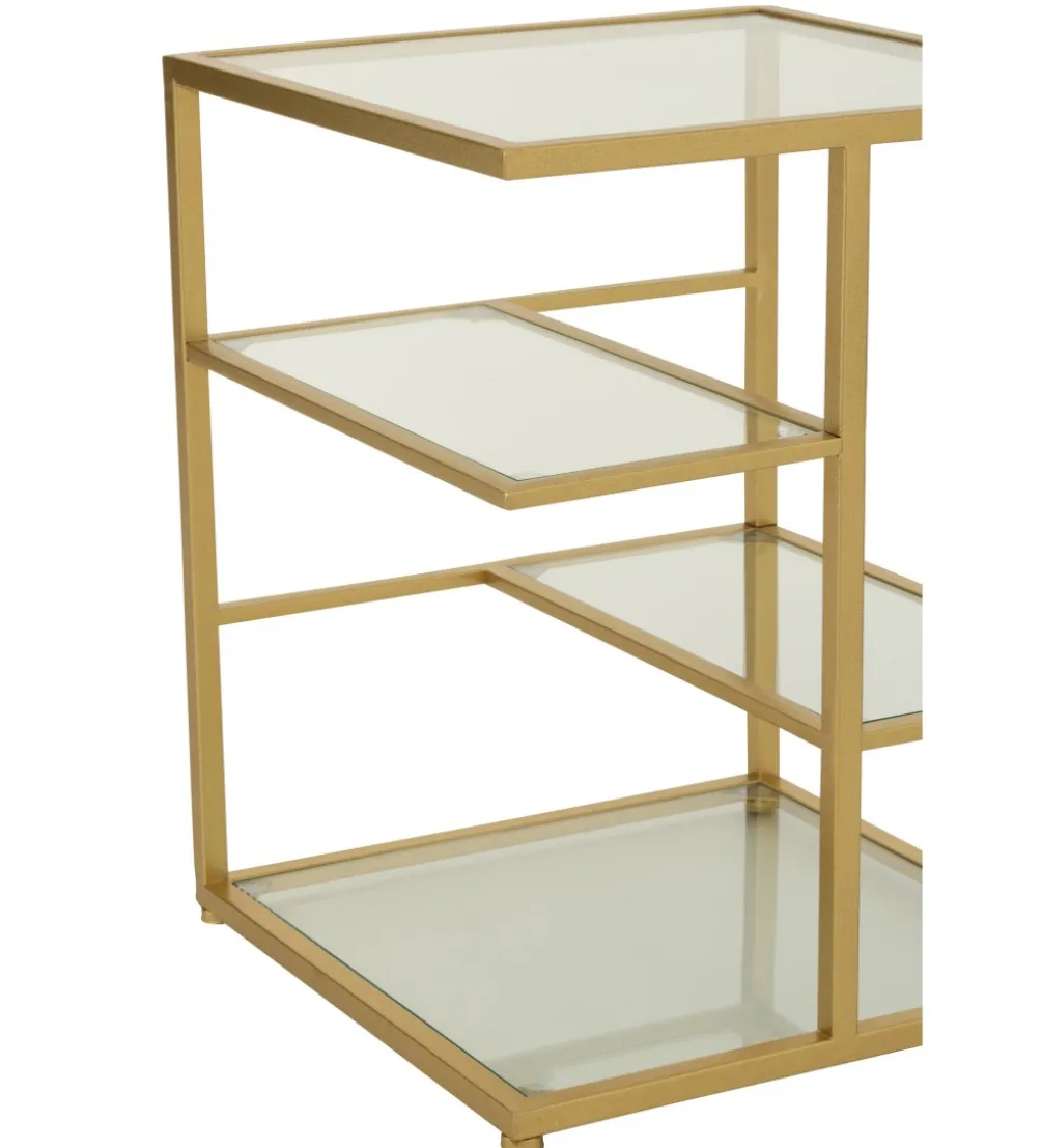 Stolik nocny RACKYN 40 cm szklana złota