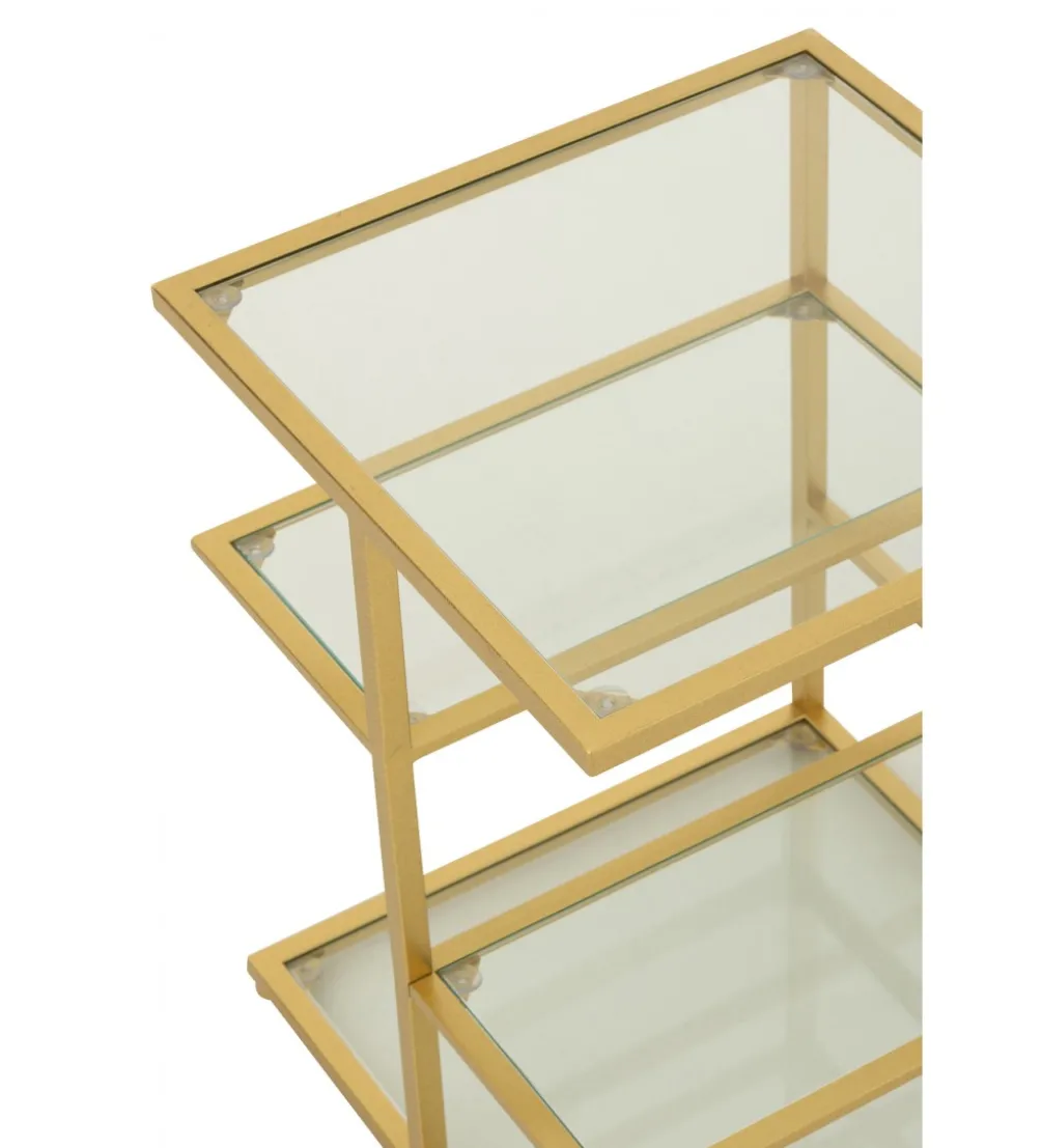 Stolik nocny RACKYN 40 cm szklana złota