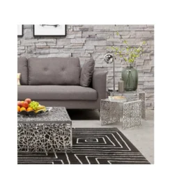 Stolik Abstract DELICADO Zestaw 2 Srebrny
