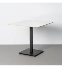 Stolik bistro SINTERED 80 cm efekt marmuru biały
