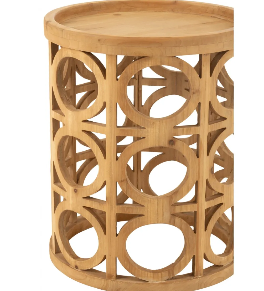 Stolik CARVI 40 cm drewno jodła naturalny