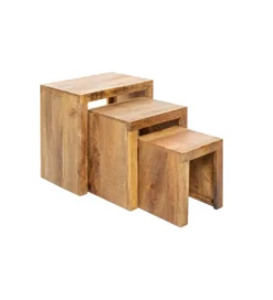Stolik Finice Craft kawowy Makassar SET 3 drewno mango