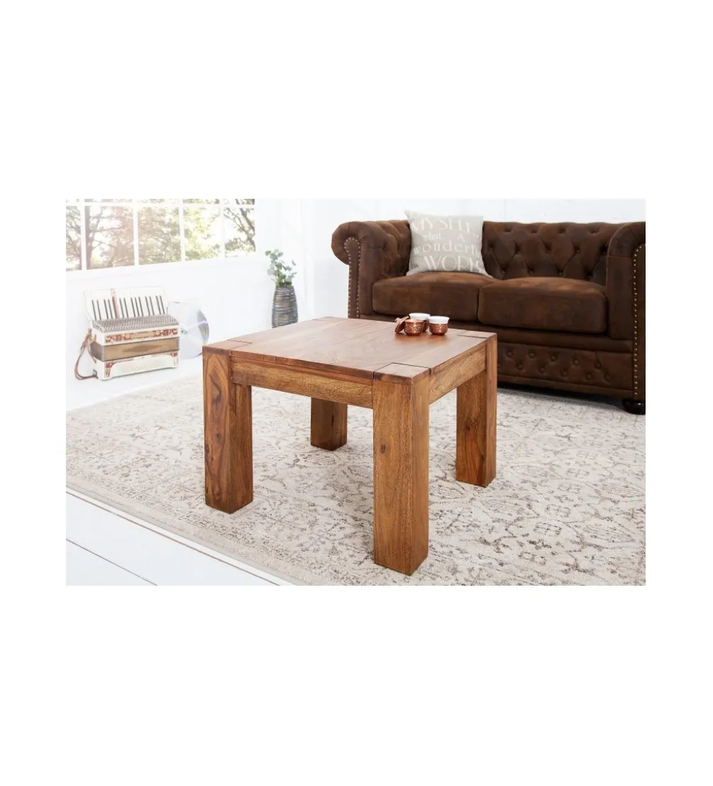 Stolik FINICE Makassar 60 cm drewno Sheesham