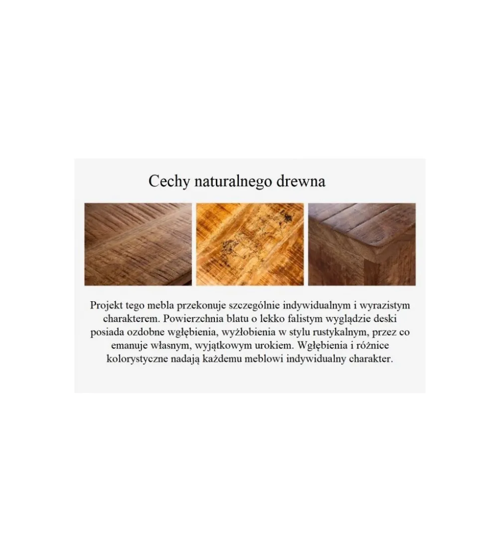 Stolik FINICE Makassar 60 cm drewno Sheesham