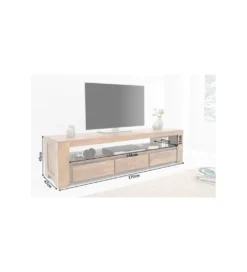 Stolik FINICE Makassar pod TV 170 cm drewno Sheesham