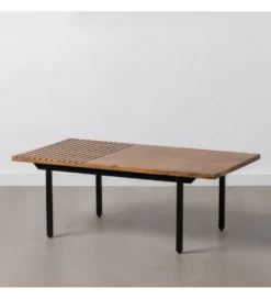 Stolik kawowy ABNER 110 cm drewno mango Brązowa