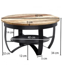 Stolik kawowy AFLAN 60 cm drewno mango