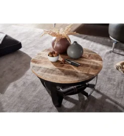 Stolik kawowy AFLAN 60 cm drewno mango