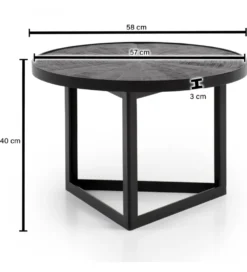 Stolik kawowy ALANO 58 cm drewno mango