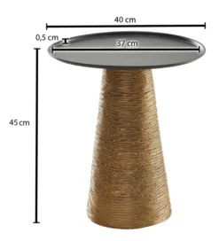 Stolik kawowy ALVO 40 cm czarno złoty