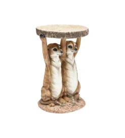 Stolik kawowy ANIMAL MEERKAT SISTERS 33 cm brązowy