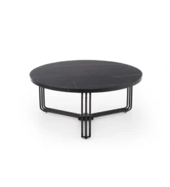 Stolik kawowy ANTICA 80 cm w optyce czarnego marmuru