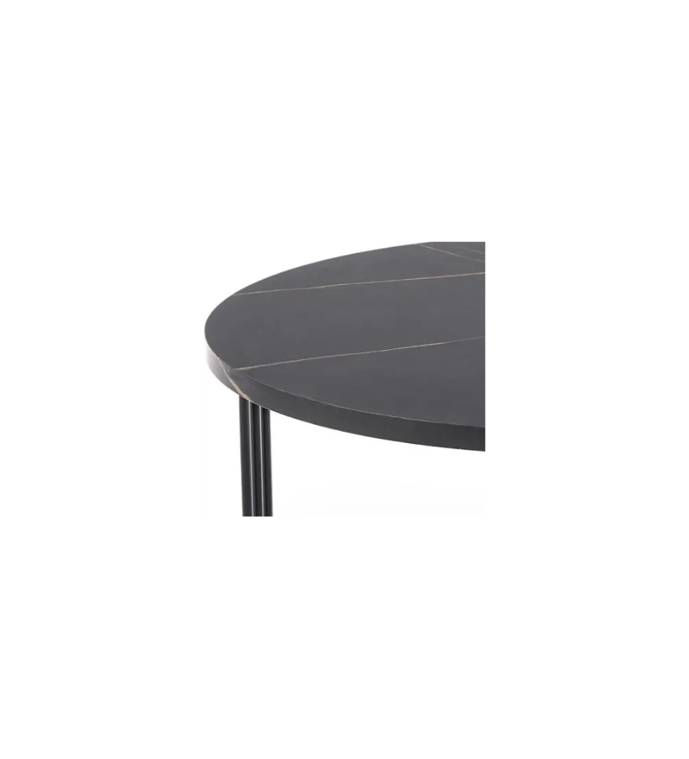 Stolik kawowy ANTICA 80 cm w optyce czarnego marmuru