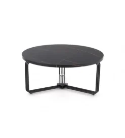 Stolik kawowy ANTICA 80 cm w optyce czarnego marmuru