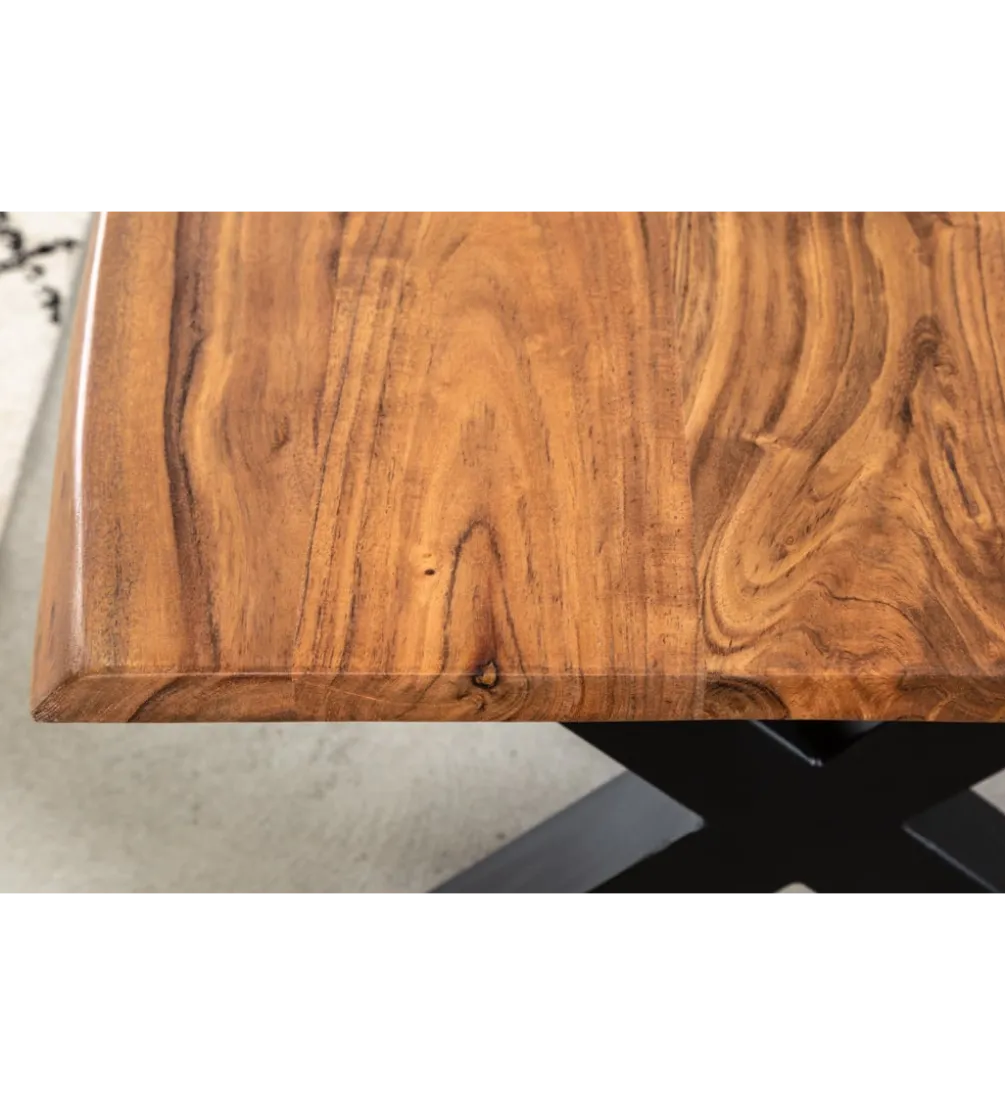Stolik kawowy ARKTYKA Mammut X 120 cm drewno akacja honey
