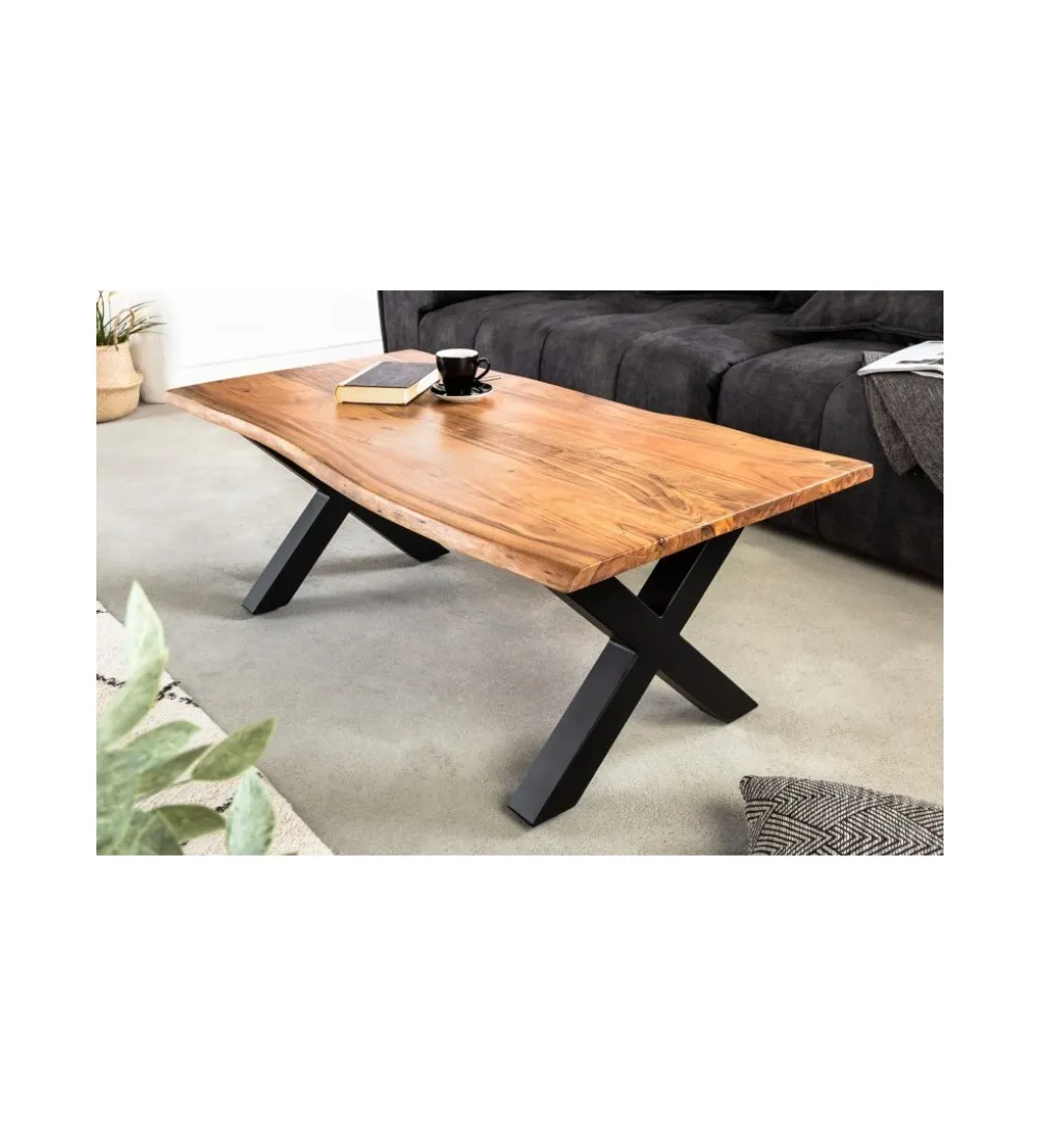Stolik kawowy ARKTYKA Mammut X 120 cm drewno akacja honey