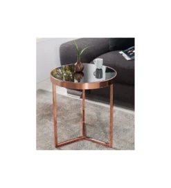 Stolik kawowy Art Deco 45 cm czarno miedziany