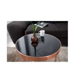 Stolik kawowy Art Deco 45 cm czarno miedziany