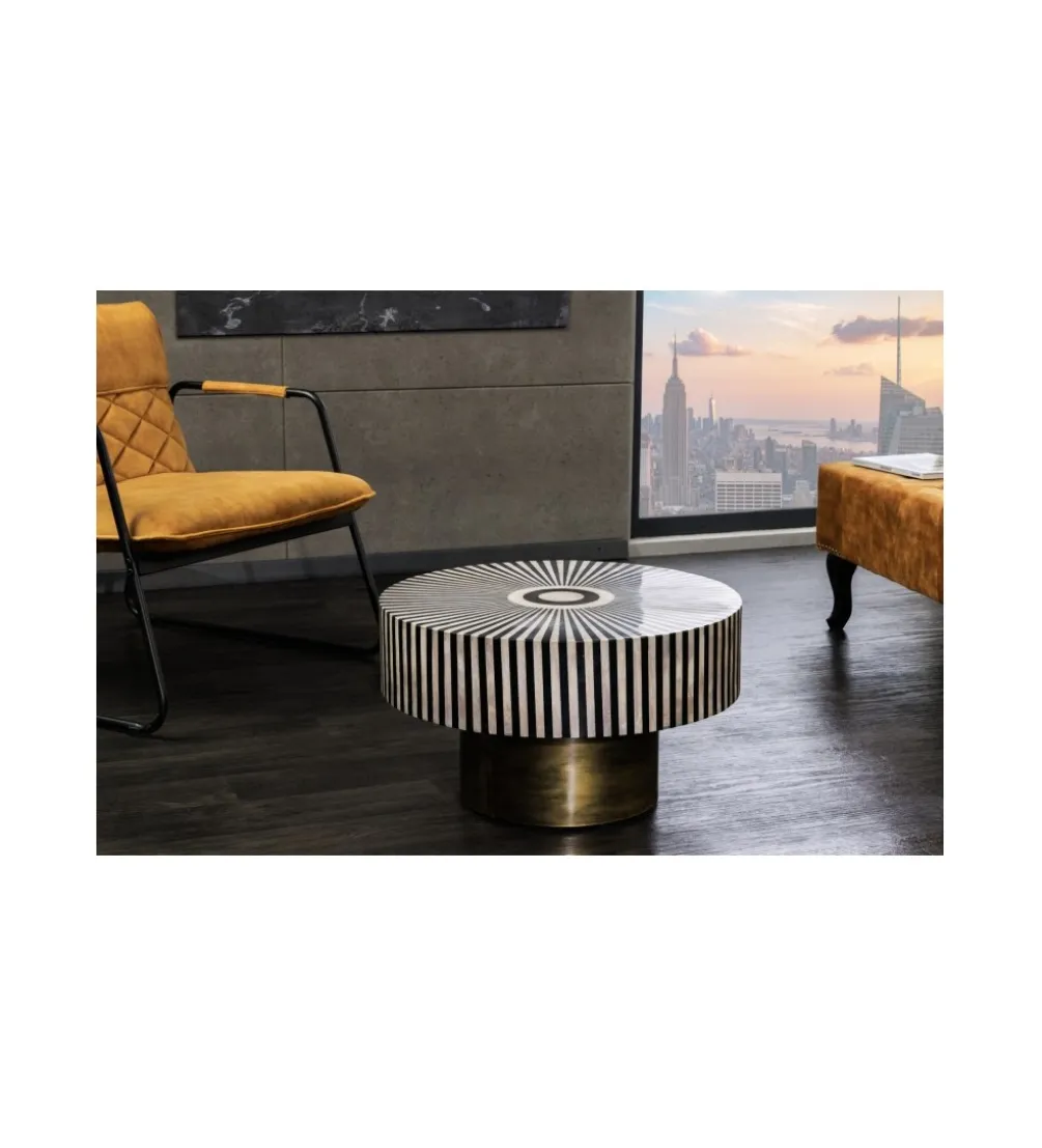 Stolik kawowy ASIM 60cm czarno biały