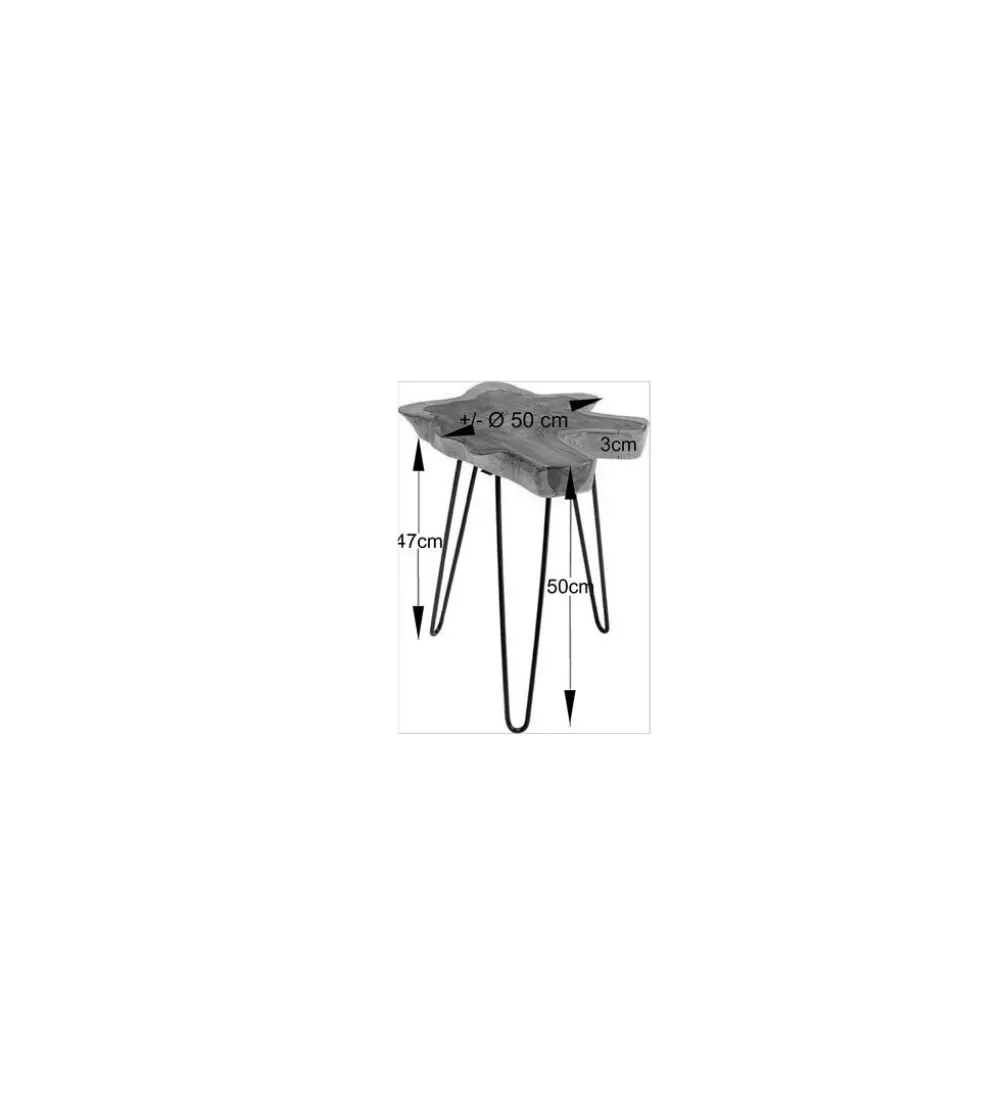 Stolik kawowy Aspen 50 cm dewno teak