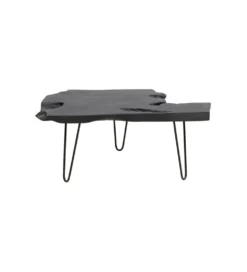 Stolik kawowy ASPEN 100 cm drewno teak czarny