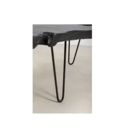Stolik kawowy ASPEN 100 cm drewno teak czarny