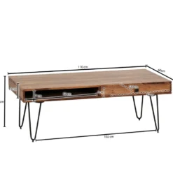 Stolik kawowy BAGLI 110 cm drewno sheesham
