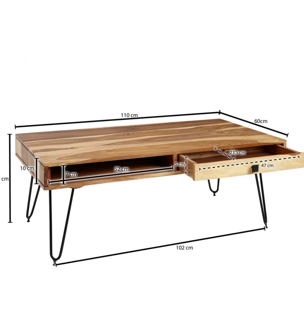 Stolik kawowy BAGLI 110 cm drewno akacja