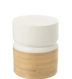 Stolik kawowy Bamboo 40 cm biały
